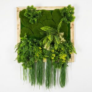 Artificial Moss & Cascading Fern Greenery Wall Frame (2ft x 2ft)
