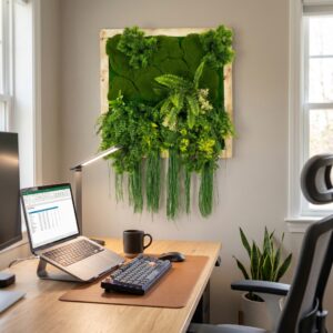 Artificial Moss & Cascading Fern Greenery Wall Frame (2ft x 2ft)