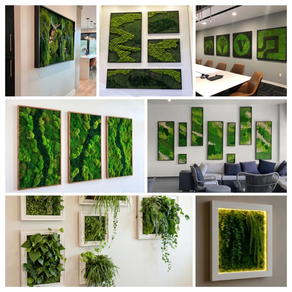 moss fame wall art design for interior wall decor
