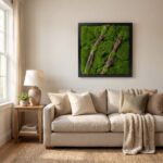 Bring nature indoors with our 24" x 24" framed moss art — no watering required.